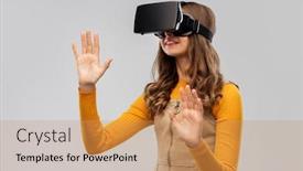  Presentation with augmented reality - Colorful PPT theme enhanced with technology-augmented-reality-and-entertainment backdrop and a coral colored foreground