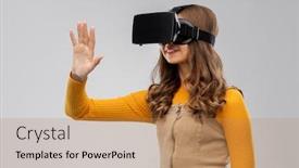  Presentation with augmented reality - Beautiful PPT theme featuring technology-augmented-reality-and-entertainment backdrop and a coral colored foreground