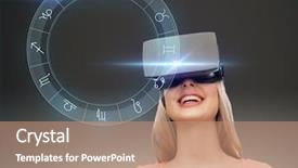  Presentation with augmented reality - Cool new PPT theme with astrology horoscope and people concept backdrop and a coral colored foreground
