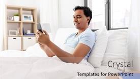  Presentation with rest - Presentation having technology-bedtime-and-rest-concept background and a coral colored foreground