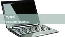  Presentation with black and white religious - Slide set having technology border - black netbook isolated on white background and a gray colored foreground