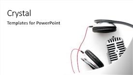  Presentation with classic - Audience pleasing slide deck consisting of technology border - classic vintage silver microphone backdrop and a white colored foreground