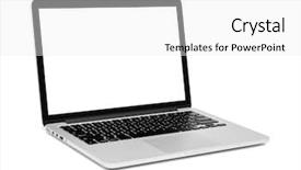  Presentation with laptop blank screen - Presentation design with technology border - laptop with blank screen background and a white colored foreground