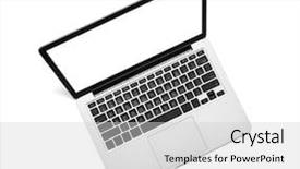  Presentation with laptop blank screen - Slides with technology border - laptop with blank screen background and a light gray colored foreground