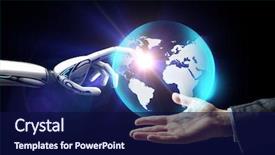  Presentation with business intelligence - Slides having technology business and artificial intelligence background and a navy blue colored foreground