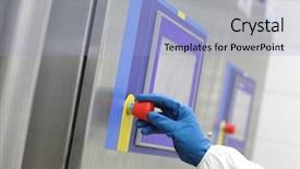  Presentation with technology plant - Colorful PPT theme enhanced with technology button at control panel backdrop and a light blue colored foreground