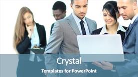  Presentation with business laptop globe satellite - Presentation design consisting of technology career - portrait of business team working background and a  colored foreground