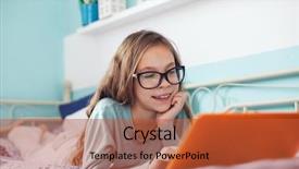  Presentation with old - Theme having technology case study - 8 years old child having background and a red colored foreground