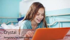  Presentation with evaluation of 5 years old boy - PPT theme featuring technology case study - 8 years old child having background and a red colored foreground