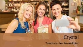  Presentation with birthday celebration - Presentation design featuring technology celebration and birthday concept background and a coral colored foreground