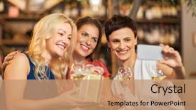  Presentation with birthday celebration - PPT theme featuring technology celebration and birthday concept background and a coral colored foreground