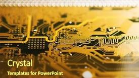  Presentation with processor tech electronic pcb printed - PPT theme featuring technology circuit video background - wired electronic plate background and a tawny brown colored foreground
