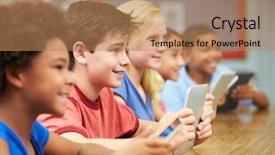  Presentation with special needs class - Audience pleasing presentation theme consisting of technology classrooms - pupils in class using digital backdrop and a coral colored foreground