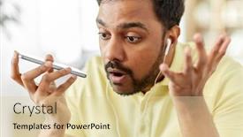  Presentation with recorder - Slide set with technology-communication-and-emotions-concept background and a lemonade colored foreground