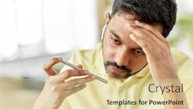  Presentation with recorder - Amazing presentation design having technology-communication-and-emotions-concept backdrop and a blonde colored foreground