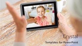  Presentation with family communication - Colorful slide set enhanced with technology-communication-and-family-concept backdrop and a lemonade colored foreground