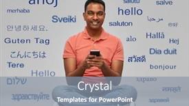  Presentation with communication - Slides enhanced with technology-communication-and-people-concept background and a gray colored foreground