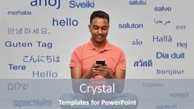  Presentation with communication - PPT layouts enhanced with technology-communication-and-people-concept background and a gray colored foreground