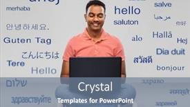  Presentation with communication - PPT layouts having technology-communication-and-people-concept background and a seafoam green colored foreground