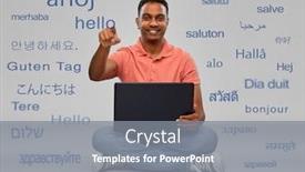  Presentation with foreign - Beautiful PPT theme featuring technology-communication-and-people-concept backdrop and a gray colored foreground