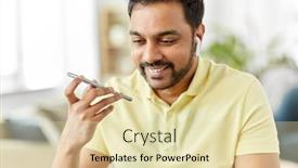  Presentation with recorder - Beautiful PPT theme featuring technology-communication-and-people-concept backdrop and a soft green colored foreground