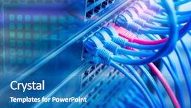  Presentation with computer network - PPT theme having technology computer network telecommunication ethernet background and a teal colored foreground