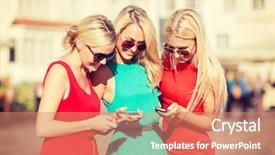  Presentation with tourism - PPT theme consisting of technology concept - beautiful blonde girl background and a coral colored foreground