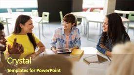  Presentation with high technology - PPT theme having technology concept - group of international background and a tawny brown colored foreground