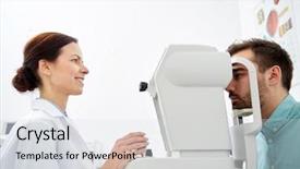  Presentation with health care - Slide deck with technology concept - optometrist with non background and a light gray colored foreground