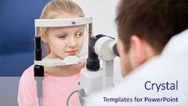  Presentation with optometrist - Cool new PPT layouts with technology concept - optometrist with non backdrop and a sky blue colored foreground