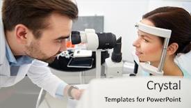  Presentation with eye medicine - Audience pleasing slide deck consisting of technology concept - optometrist with non backdrop and a lemonade colored foreground