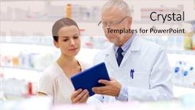  Presentation with apothecary - Presentation theme with technology concept - senior apothecary background and a coral colored foreground