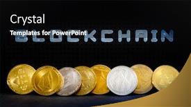  Presentation with blockchain technology - Theme with technology concept blockchain english alphabet arrangement background and a black colored foreground