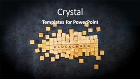  Presentation with blockchain technology - PPT theme enhanced with technology-concept-blockchain-english-alphabet background and a wine colored foreground