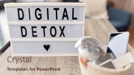  Presentation with light blue - Slides featuring technology-concept-digital-detox-words background and a soft green colored foreground