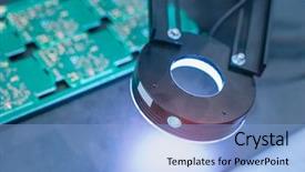  Presentation with manufacturing industry - Audience pleasing presentation theme consisting of technology concept robotic vision backdrop and a light blue colored foreground