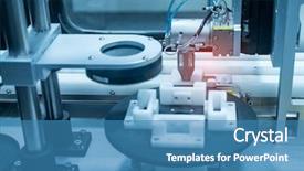  Presentation with machine vision - PPT theme enhanced with technology concept robotic vision background and a teal colored foreground