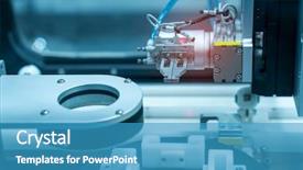  Presentation with machine vision - Presentation design consisting of technology concept robotic vision background and a teal colored foreground