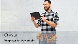  Presentation with concrete construction - Slides having technology-construction-and-building-concept background and a light gray colored foreground