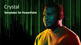  Presentation with black technology - Presentation design featuring technology-cyberspace-and-programming-concept background and a wine colored foreground