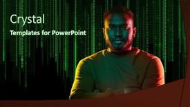  Presentation with black technology - Presentation theme enhanced with technology-cyberspace-and-programming-concept background and a forest green colored foreground
