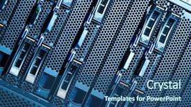  Presentation with data center - Audience pleasing presentation consisting of technology database - detail of data center backdrop and a ocean colored foreground