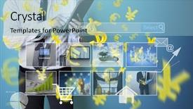  Presentation with touch screen accessible for disable students - Amazing slides having technology decision - touch screen financial symbols coming backdrop and a light blue colored foreground