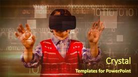  Presentation with binary blue - Beautiful theme featuring technology design with binary code backdrop and a tawny brown colored foreground