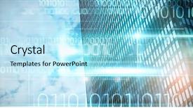  Presentation with binary blue - Presentation theme having technology design with binary code background and a  colored foreground