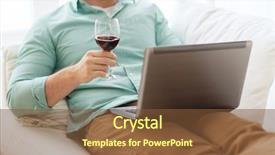  Presentation with lifestyle - Amazing slides having technology drinks leisure home and lifestyle concept - close up of man close up of man with laptop and glass of wine at home backdrop and a tawny brown colored foreground