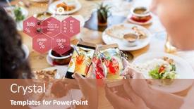  Presentation with nutritional value - Slide deck featuring technology-eating-and-people-concept background and a coral colored foreground
