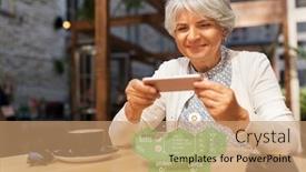  Presentation with nutritional value - PPT layouts with technology-eating-and-people-concept background and a coral colored foreground