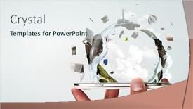  Presentation with ecology - Presentation theme consisting of technology-ecology-concept-mixed-media background and a sky blue colored foreground