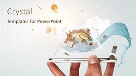  Presentation with ecology - PPT theme consisting of technology-ecology-concept-mixed-media background and a cream colored foreground